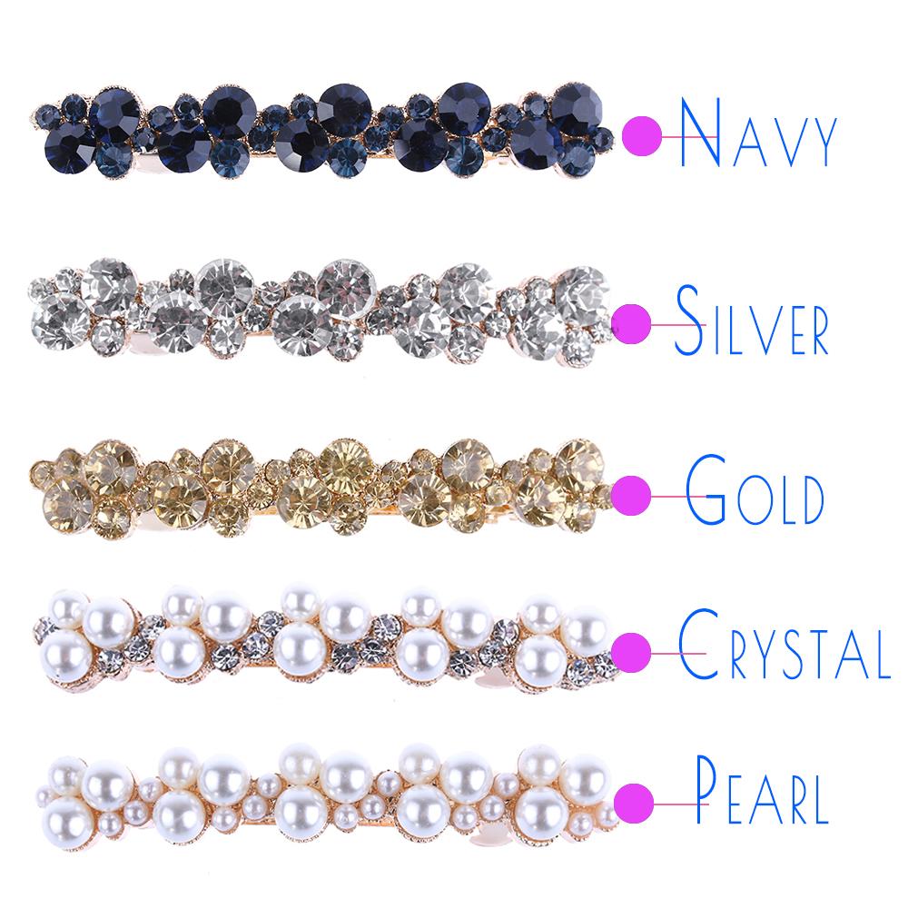 Hot Sale 5 Colors Korean Crystal Pearl Elegant Women Barrettes Hair Clip Hairpins Girls Hair Accessories Dropshipping