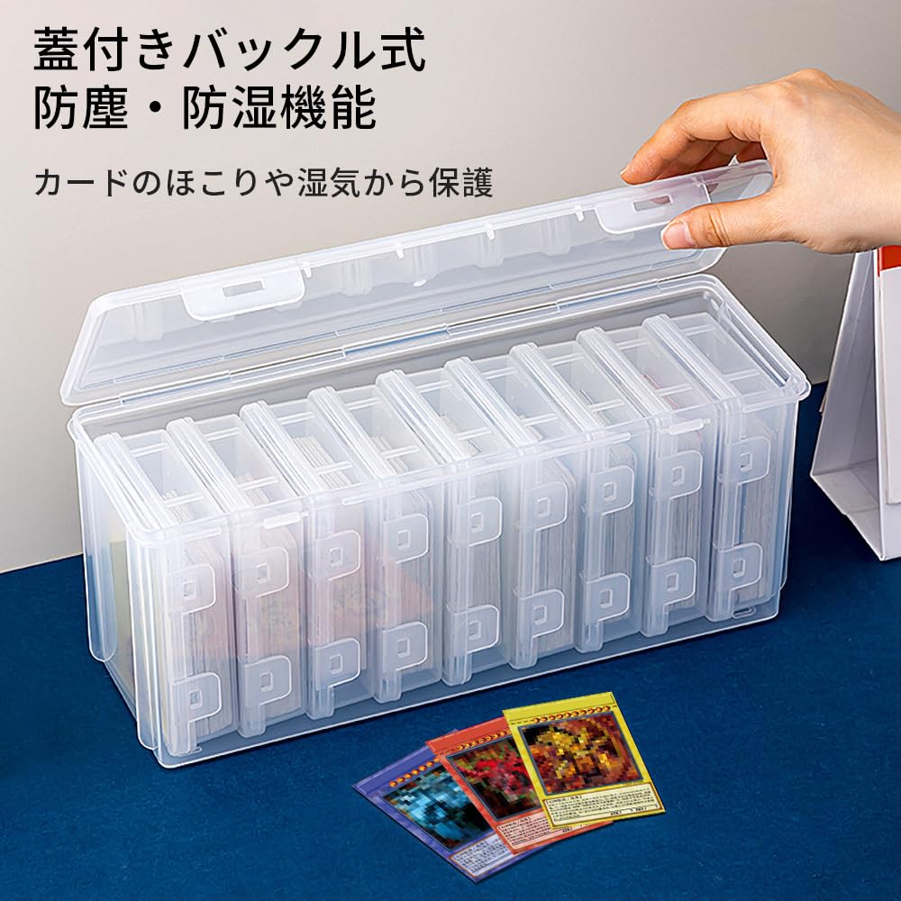 SIYINGSAERY Deck Sammelkartenspiel Transparente Kartenaufbewahrungshülle für Kartenspiele und Sammlungen Hülle, Hülle, [Set 1+9] Box, Klassifizierung,
