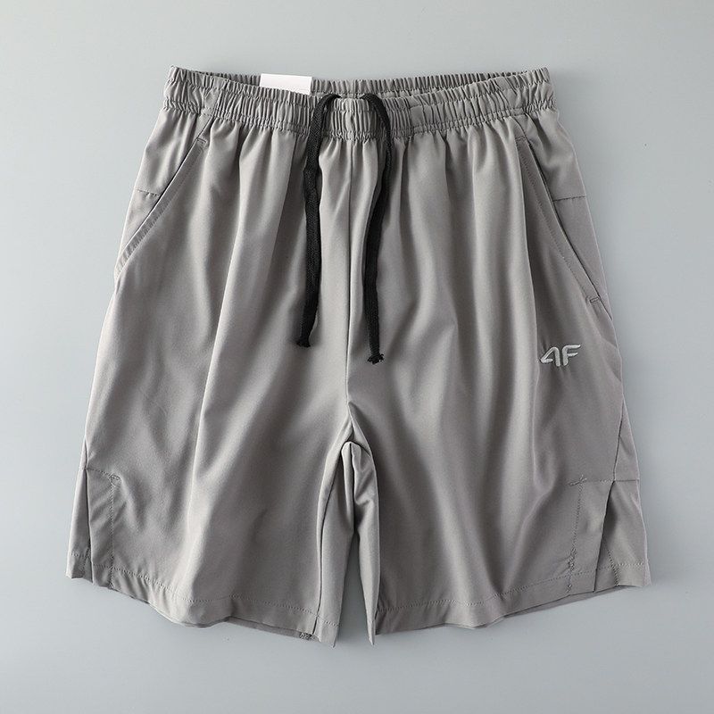 Running Fitness Ice Silk Breathable Quick-Drying Knee Length Pants Outdoor Dark gray 2XL