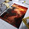 1PC Autumn Temple In Red Leaves Carpet for Living Room Bedroom Sofa Home Decor Rus Non-slip Floor Mat Luxury Gift