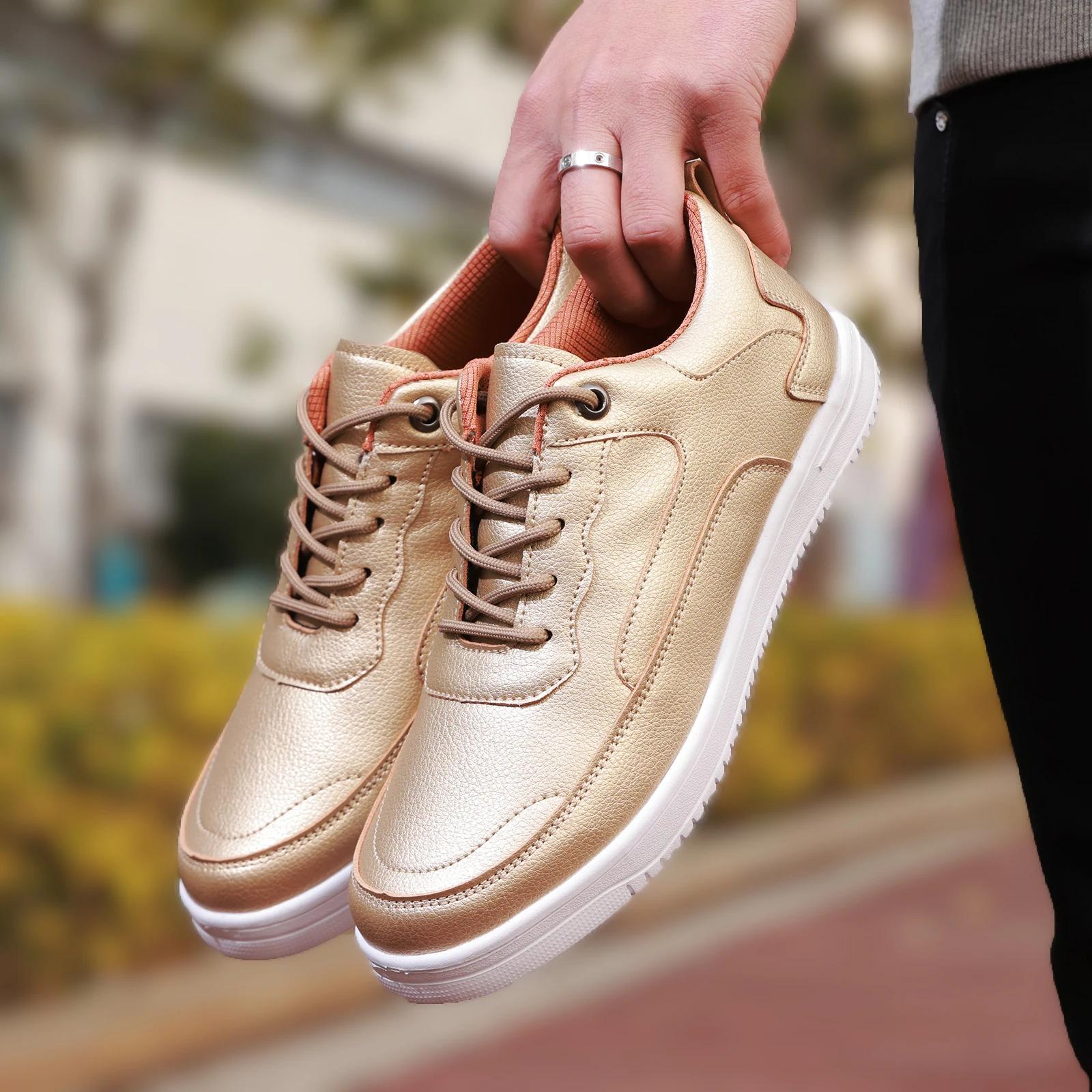 

Модная мужская обувь, новые модные кроссовки для мужчин, кожаные туфли, удобная легкая повседневная обувь, обувь для прогулок на открытом воздухе, размер плюс 46 46 золотой