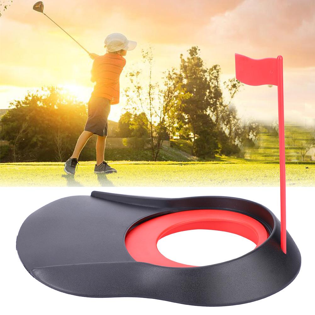 

Putting Cup Hole Putter Practice Trainer Aid Flag 1Set for Golf In Outdoor Red B красный