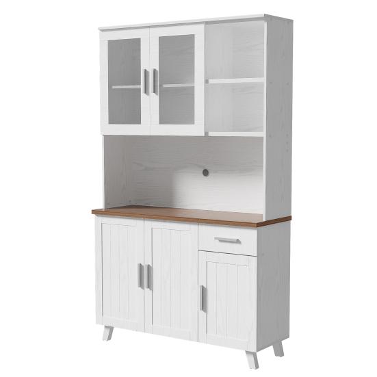 Kitchen Cabinet Visible Door Sideboard with Microwave Stand Opening Shelves Wine Drawer Design Pantry Storage Dining Room Furniture