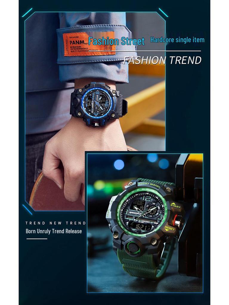 Sanda Koreański Trend Wielofunkcyjny Luminous Wodoodporny Zegarek dla Nastolatków i Dorosłych