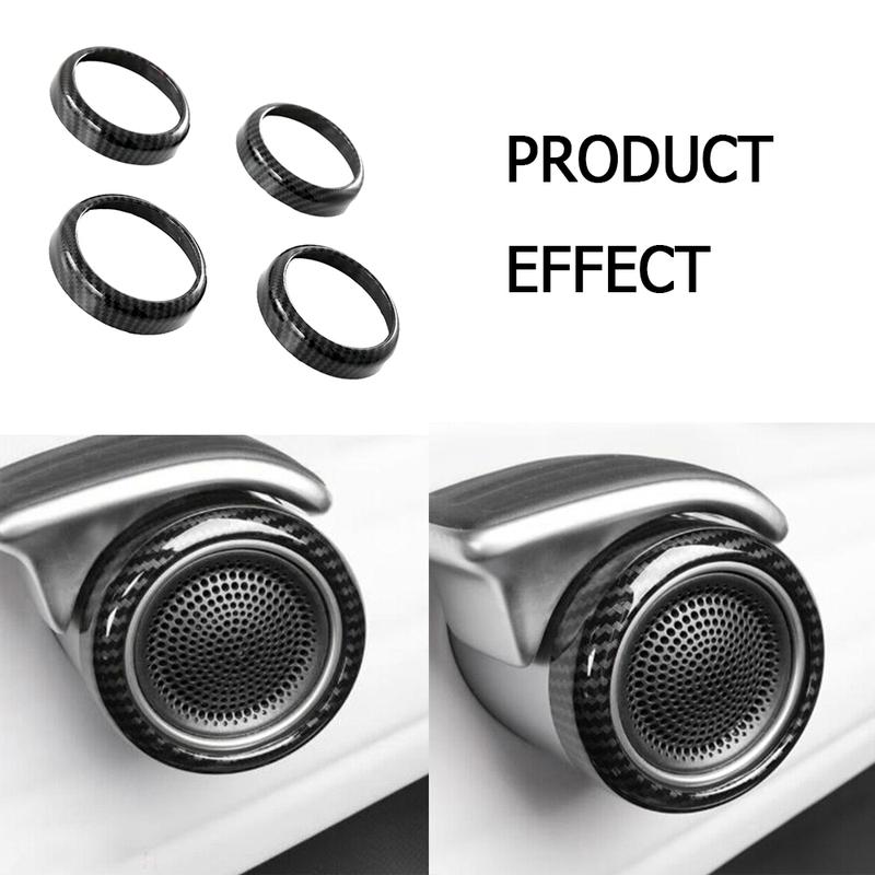 4Pcs Carbon Fiber Car Door Audio Speaker Cover Trim For BYD Atto 3 Yuan Plus   2024 Interior Moulding Accessories