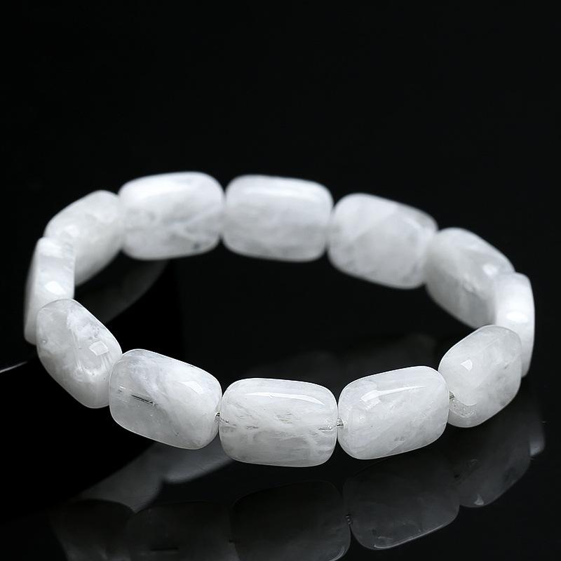 Hongchu Crystal Natural White Phantom Quartz Bracelet White Snowflake Ghost Bracelet