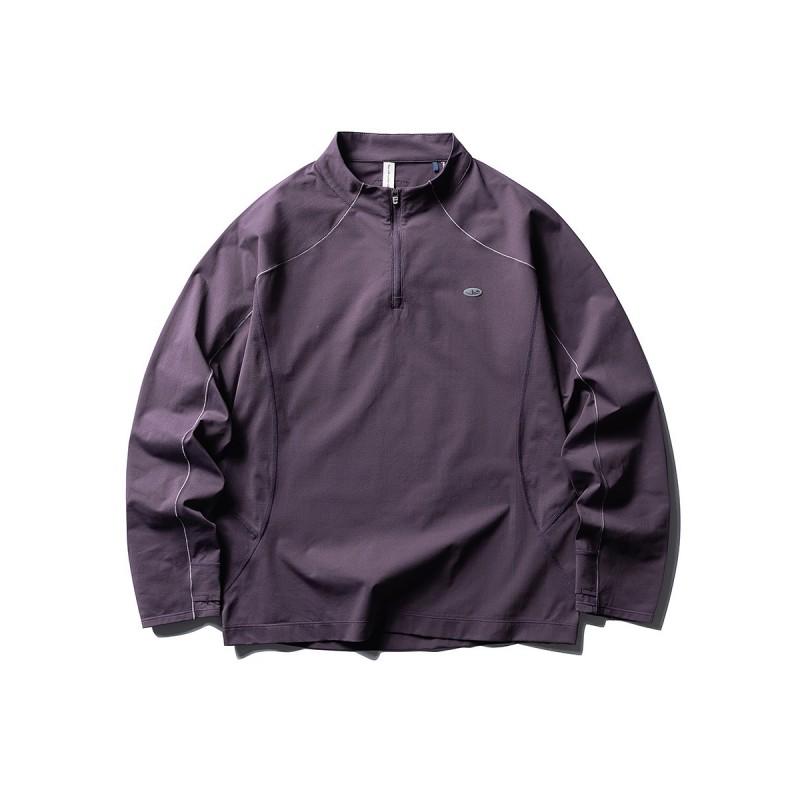 Mens Womens Quick Dry Long Sleeve T-Shirt With Half Zip Collar Loose Fit UV Protection Hiking Sport Shirt