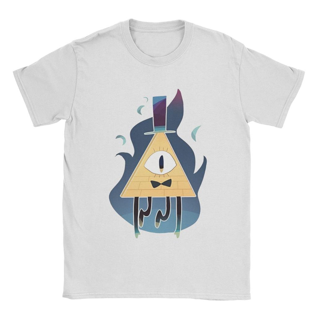 Gravitys Bill Cipher Men's T Shirts Falls Vintage Tee Shirt Short Sleeve O Neck T-Shirt Pure Cotton Summer Merch