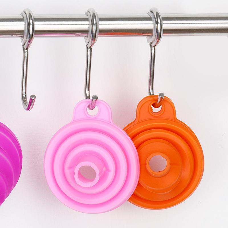 Silicone Folding Funnel with Long Neck - Telescopic and Thickened for Kitchen Liquid Filling