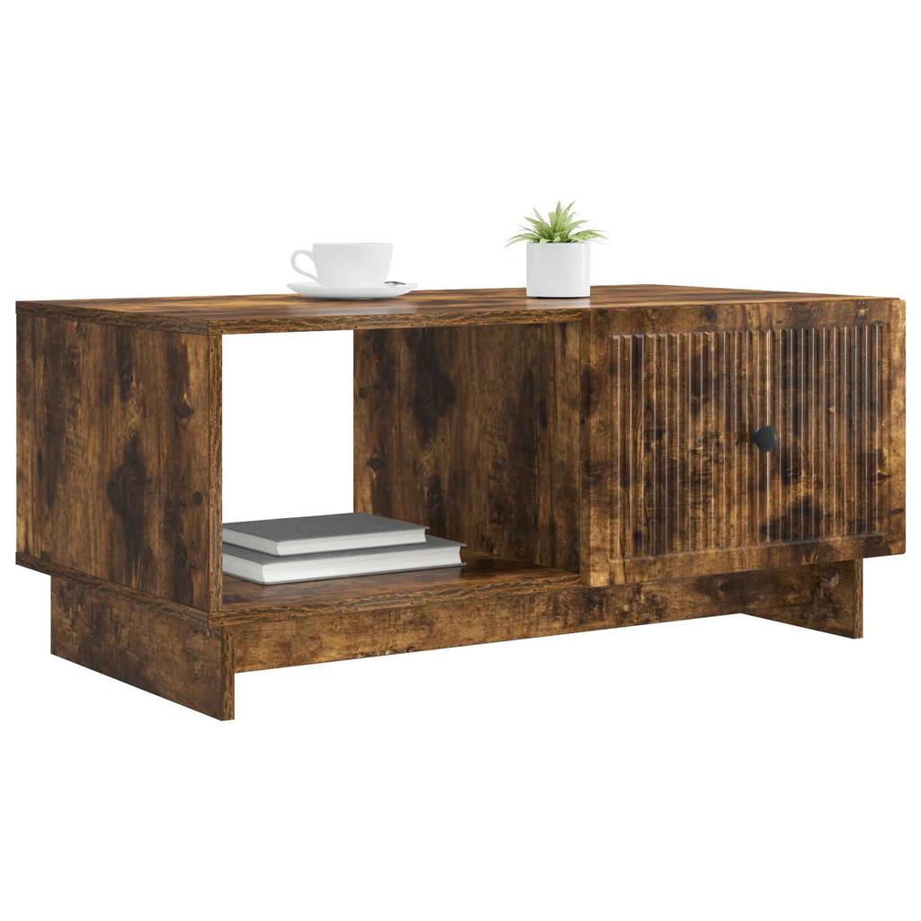 Coffee Table Smoked Oak 90 x 50 x 40 cm Engineered Wood