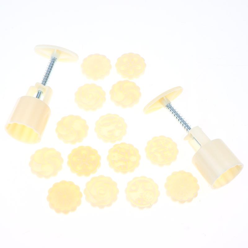 Food Safe Hand Press Flower Shaped Pastry Mold Multiple Stamps Non Stick Surface For Home Baking Mooncakes Desserts Yam Cakes