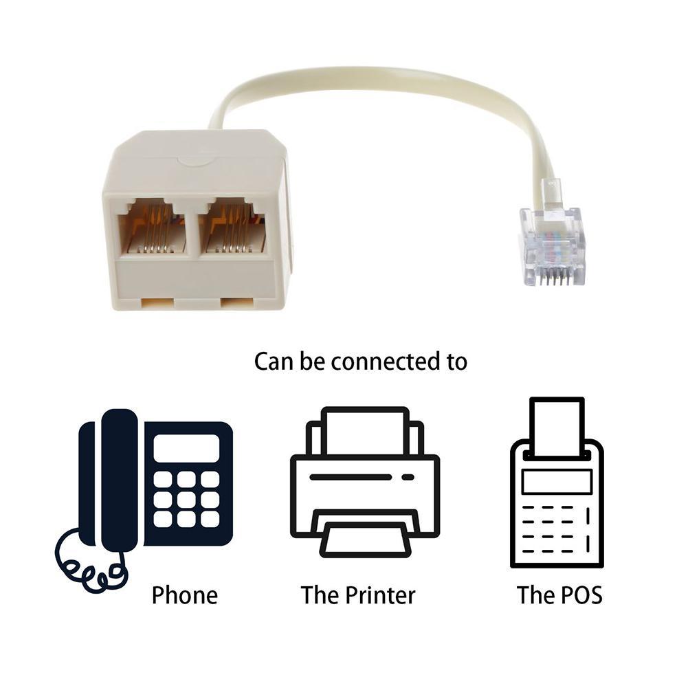 1pc High Quality One Point Two 6P4C RJ11 Dual Female Splitter Telephone Extension Male Connecto X1M0