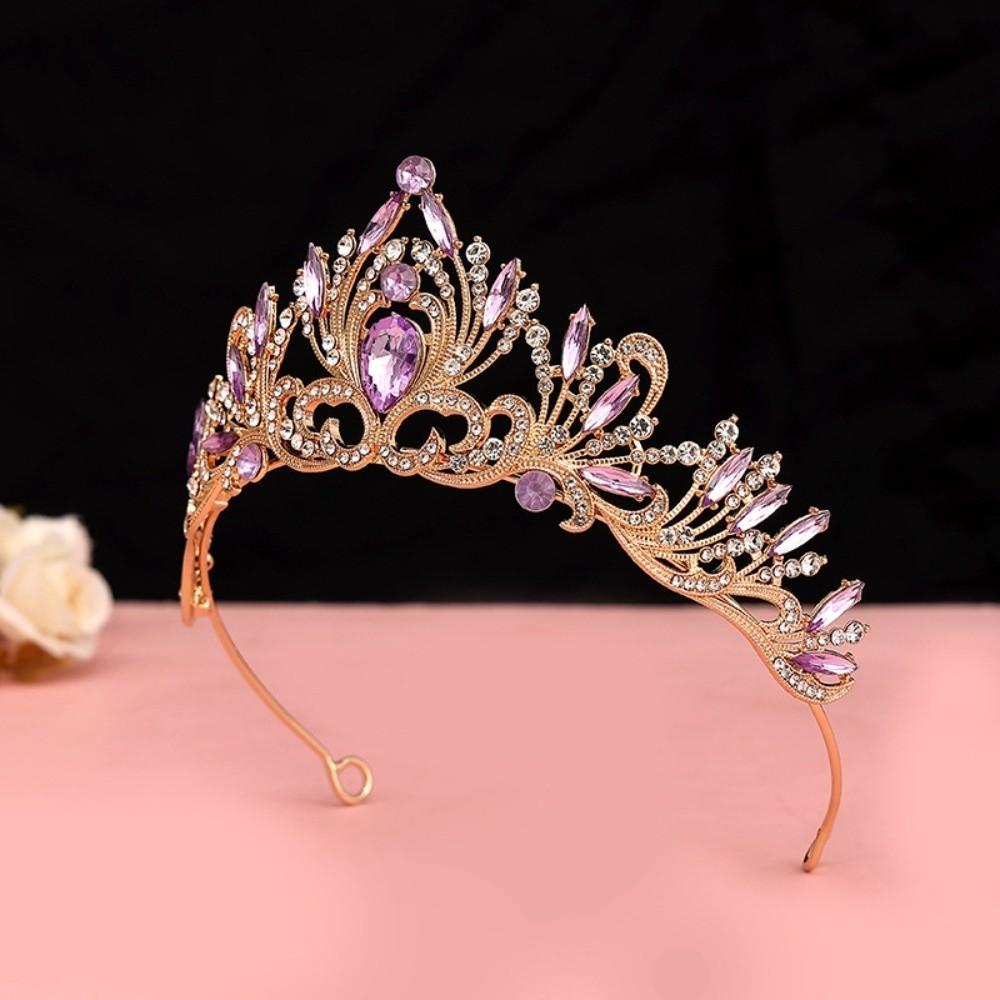 Antique Bronze Queen Tiara Crown Vintage Princess Rhinestone Tiara Ancient Greece Tiara  Party