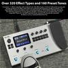 Fockety Elektrische Gitarren-Effekte 120 Verstärker Gitarrenpedal mit MIDI Tragbarer Gitarrenprozessor Pedalprozessor, Multi-Effekt-Interface,