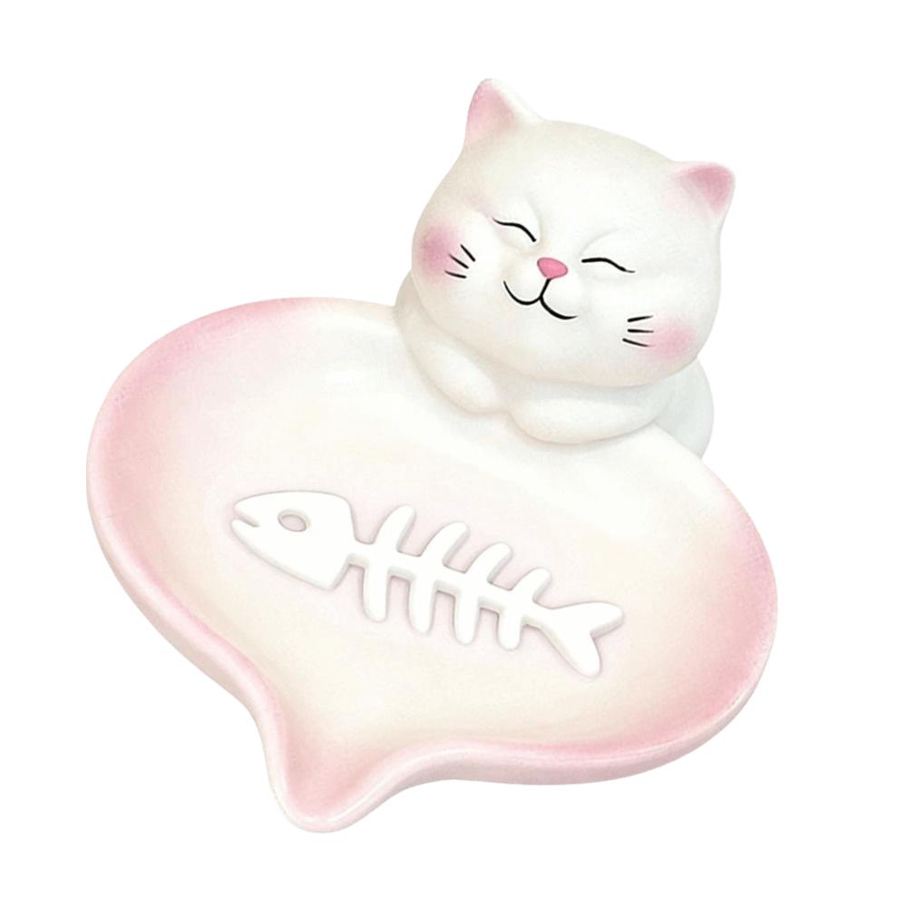 With Drainage Cat Soap Dish Non-Slip Base Soap Case Premium Soap Container Bathroom Countertop