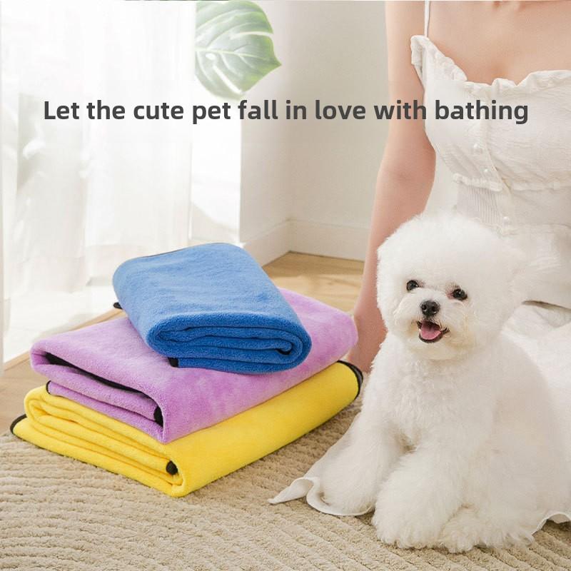 Dog Cat Bath Pet Super Absorbent Quick Drying Towel Teddy Large Thickened Bath Towel Pet Cleaning Supplies