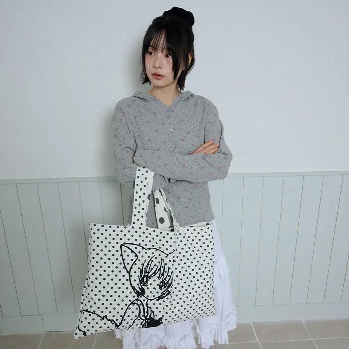CAT GIRL DOT REVERSIBLE BAG
