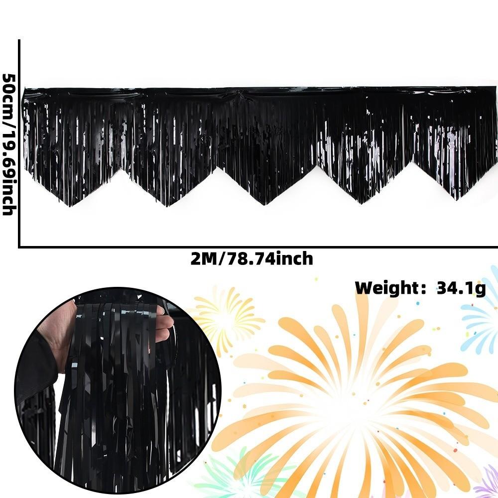 6.56ft Length Metallic Fringe Garland Tinsel Streamers Banner  Stage Party Decoration