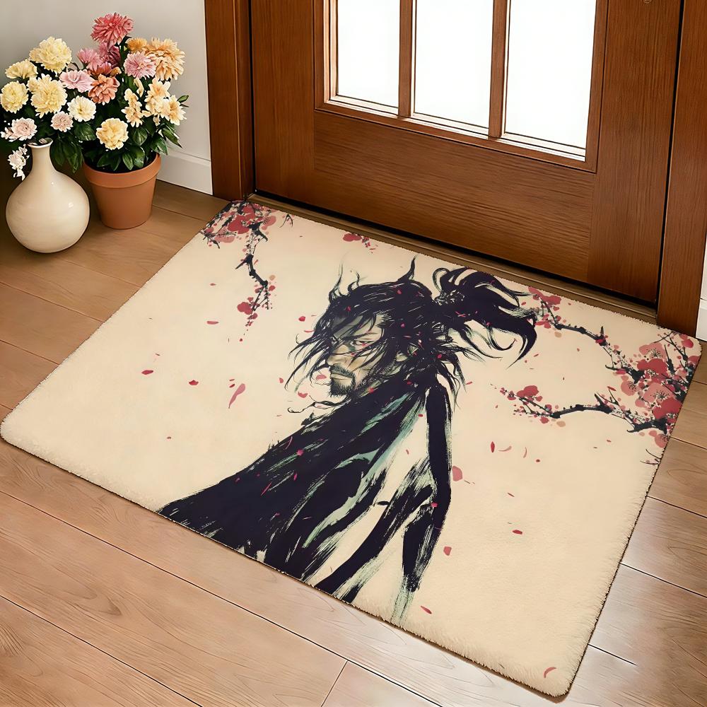 

Classical Anime Vagabond Floor Mat Cozy Flannel Soft Thick Non-Slip Mat For Living Room Bedroom Kitchen Decor Rugs 40x60cm