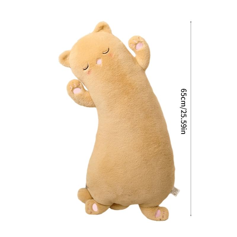 Cute Cat Stuffed Animal Pillow Long and Soft Perfect for Kids Bed or Sofa Decor