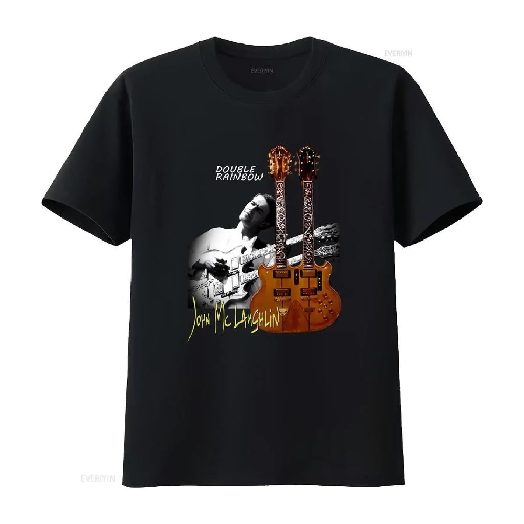 John McLaughlin męska koszulka vintage Czarna bawełniana koszulka Wszystkie rozmiary vintage Prana Miękka Wygodna Unisex Nieco Uniwersalna