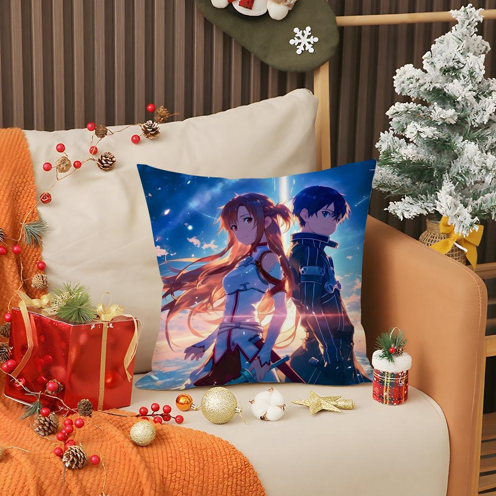 Asuna Sword Art Online Progressive Pillow Case Double Sided Comfort Pillow Cover Fit Car Sofa Bedroom & Other Scenes