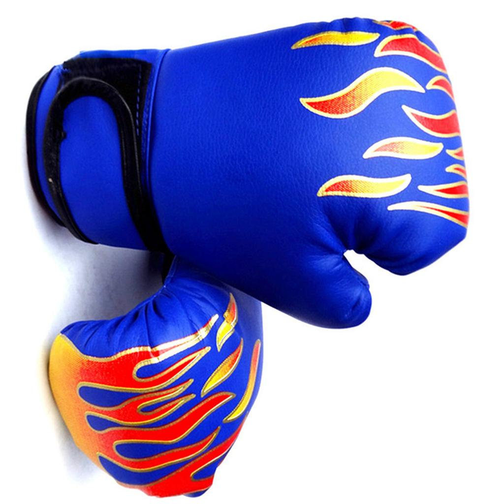Guantoni da Boxe per Bambini per Combattimento Professionale Guantoni da Allenamento di Boxe Giovanile Guantoni Spessi in PU per Pugno Sacca Blu