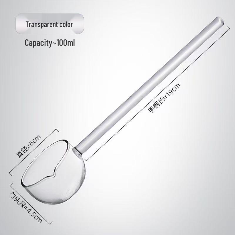 Heart-Shaped Colorful Glass Spoon & Stirring Stick with Long Handle for Juice & Coffee