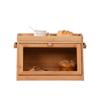 Double-Layer Bamboo Bread and Cake Storage Box with Flip-Top Lid