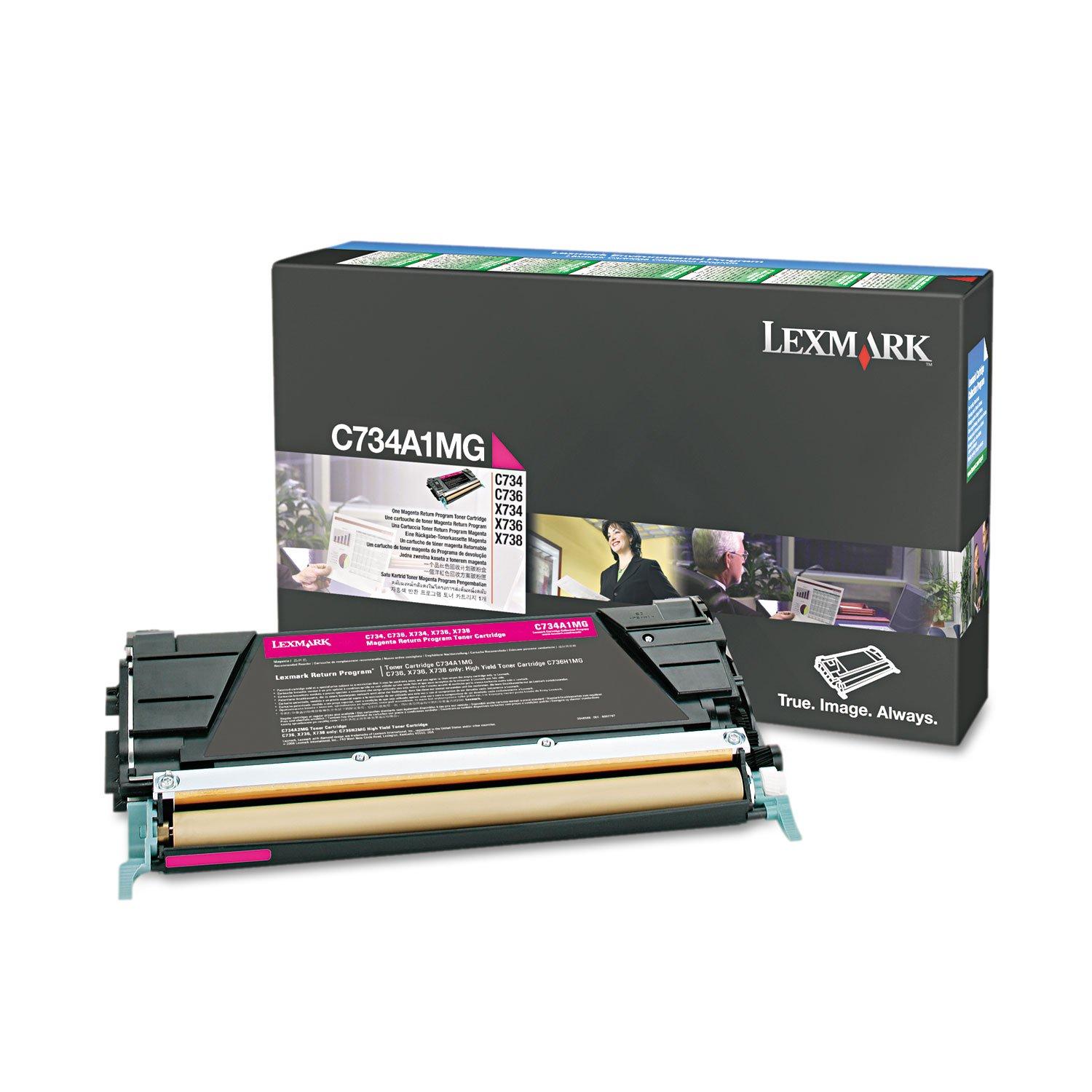

Lexmark C734A1MG Return Program Toner Cartridge, Magenta-in Retail Packaging