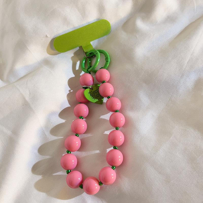Korean Cute Colorful Heart Bead Phone Chain - Pendant Charm Strap for iPhone, Samsung, Bags, Universal Girl's Hanging Rope