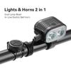 Bike Light with Horn,Lights Horns 2 In 1,USB Rechargeable Bike Front Light,120dB,6 Light Modes,5 Sound Modes,Easy To Install for Road Mountain Cycling