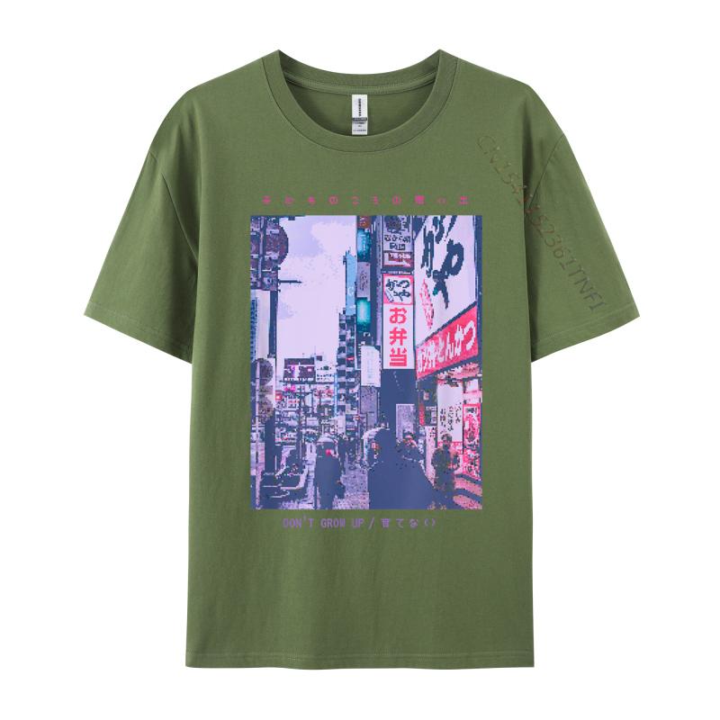Japanese Retro Vibes Aesthetic Tokyo Fashion Tops Shirts Autumn Camisa Premium Cotton Unisex Tshirt Slim Fit