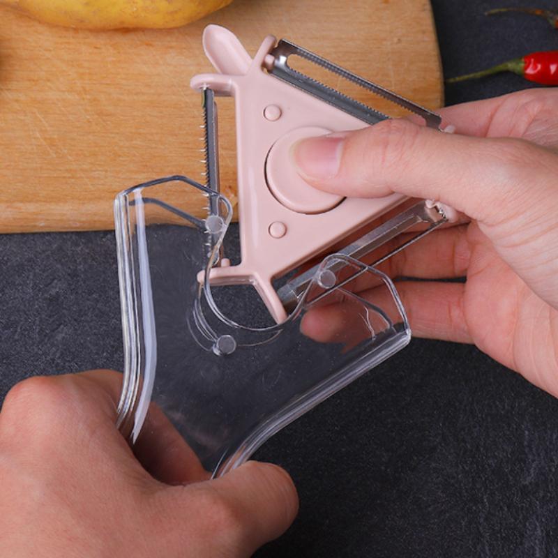 1Pc 3-in-1 Kitchen Rotating Fruit and Vegetable Peeler, Vegetable Cutter, Peeler, Shredder, and Juicer - Holiday Gift