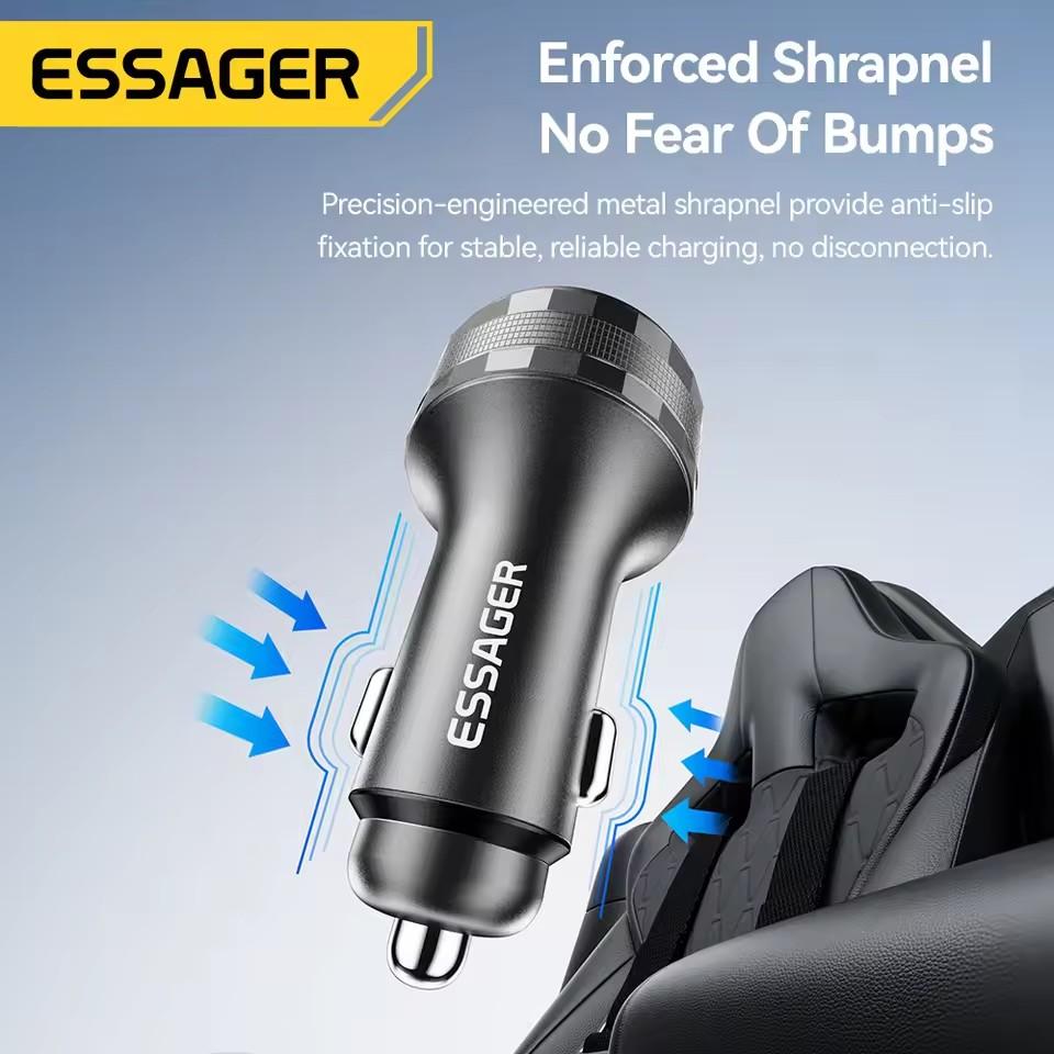 Essager USB C Car Charger 3 Ports 108W Type C Fast Charge PPS PD3.0 QC Car Phone Charger For iPhone 16 15 Samsung Huawei Xiaomi