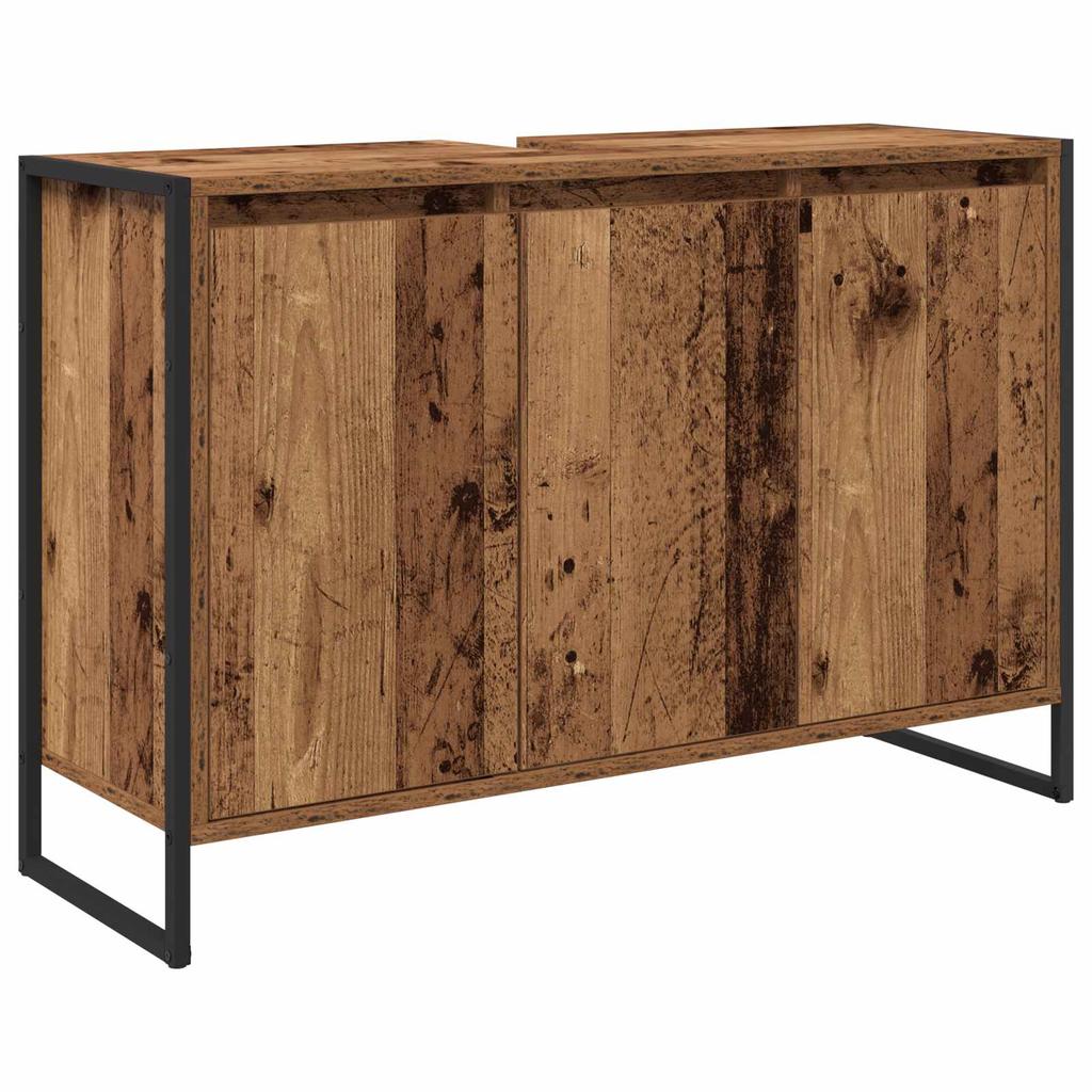 Bathroom Furniture Set with Drawers Reclaimed Wood Look Engineered Wood