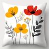 4Pcs Modern Floral Throw Pillow Covers Set, 17.7"X17.7" - Vibrant Single-Sided Print, Zippered Polyester Cushion Cases For Sofa