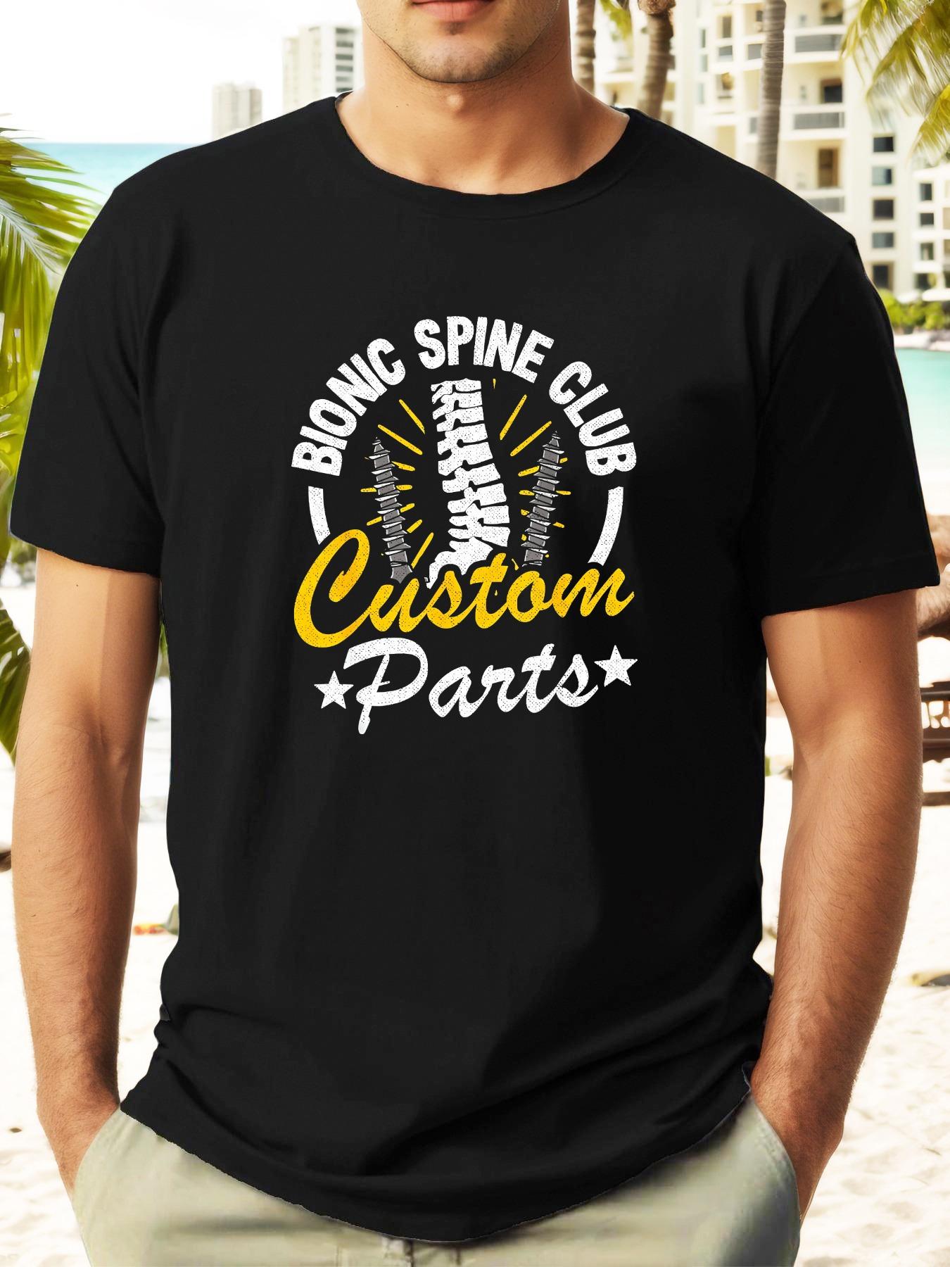

Bionic Spine Club Custom Parts Graphic T-shirt - Casual Summer Short Sleeve Tee XXL
