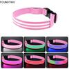 Adjustable Light Up Dog Collar Nylon Material Waterproof Pet Luminous Collar Anti-Lost Flashing Light Led Glowing Dog Neck Ring