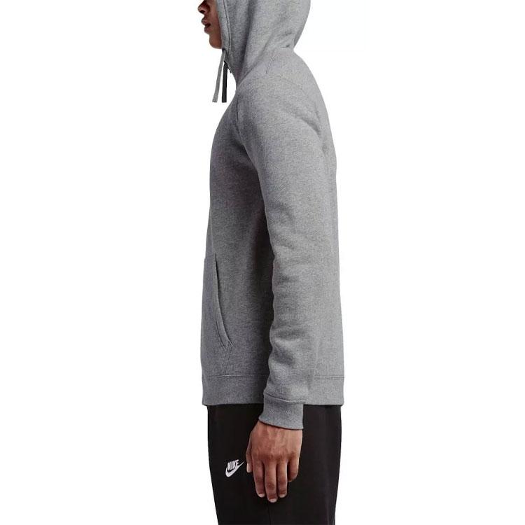 Nike Embroidered Logo Fleece-Lined Hooded Jacket Men Outerwear Gray 804389-063