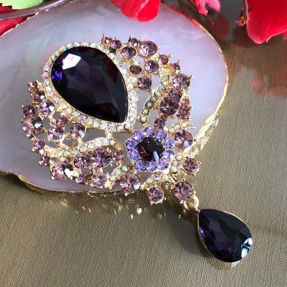 Baroque Luxury Beautiful Flower Design Men Women Brooch Pin, Jewelry Accessories, Wedding Holiday Party Couple Surprise Gift