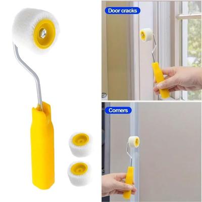 Plastic Mini Paint Rollers Wool Touch Up Trim Edge Trim Edge Brush Roller Durable Ergonomic Design Wool Roller Brush DIY