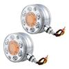 2pcs Round LED Pedestal Fender Light Truck Trailer Double Face Turn Signal Brake