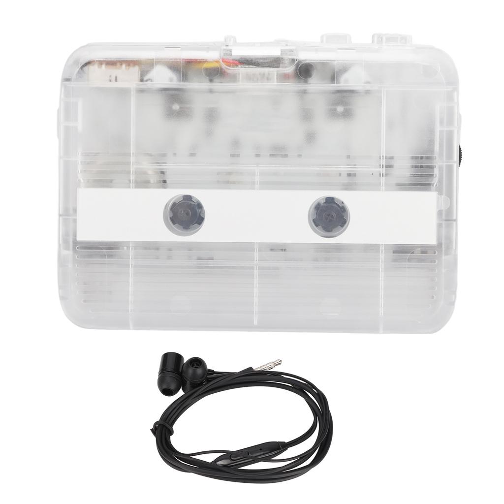 FM Radio Cassette Player Classic Style Multifunction Bluetooth 5.0 Portable Tape Player Transparent