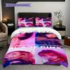 Vibrant Fashion Fusion Three-piece set (1 * duvet cover + 2 * pillowcase, without core) 2D Flat Bedding set Christmas birthday gift
