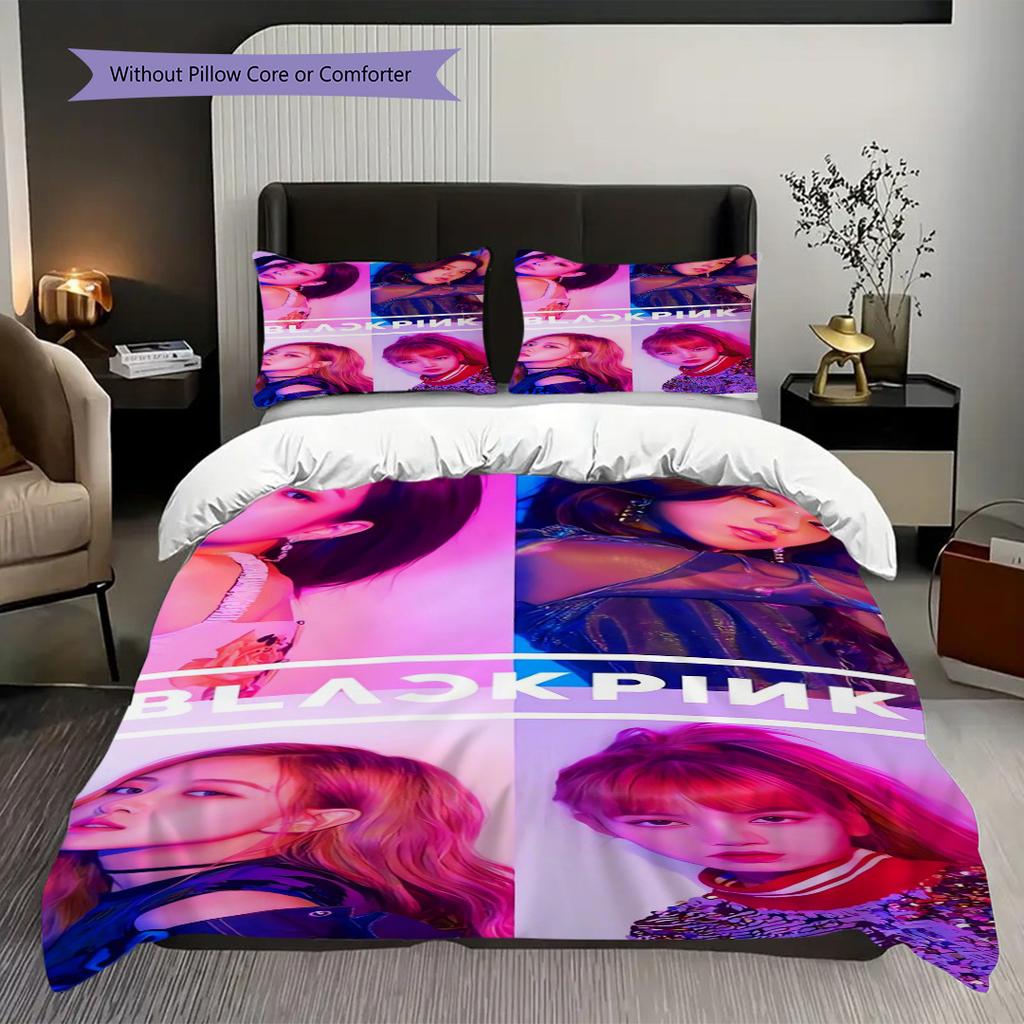 Vibrant Fashion Fusion Three-piece set (1 * duvet cover + 2 * pillowcase, without core) 2D Flat Bedding set Christmas birthday gift