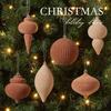 6Pcs/Set Velvet Christmas Tree Ornaments Shatterproof Christmas Decoration  Holiday Decor