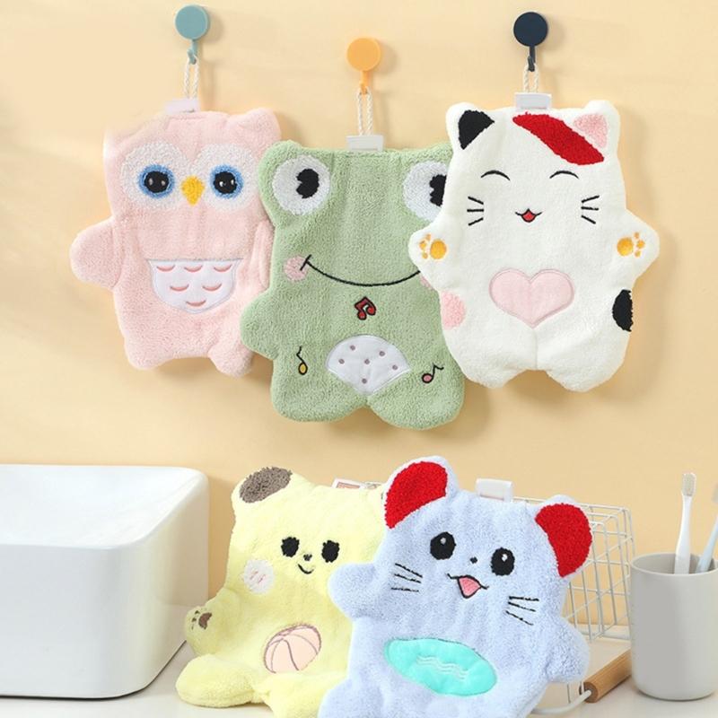 Animal Lover Essential Soft Corals fleeces Hanging Hand Towel Fast Absorbing and Easy to Cleans for Bathroom Kitchen