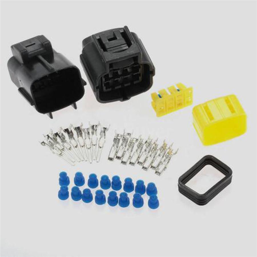 5 Sets 8 Pin Way Waterproof Wire Connector Plug Auto Sealed Electrical Set Black