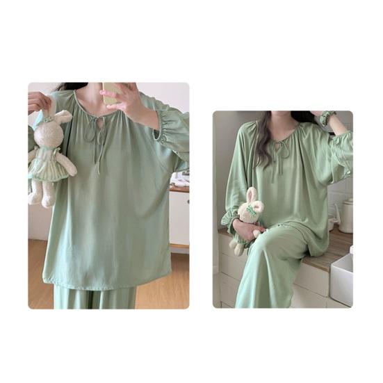 Pajamas Set for Women Long Sleeve Top And Pants Sleepwear Set Casual Loose Lounge 2 Piece Pjs Set for Spring Autumn